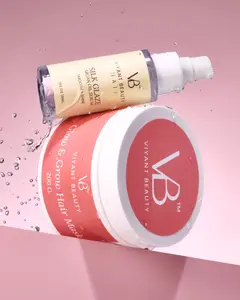Vivant Beauty Hair Bundle - Glow & Grow Hair Mask 200g & Silk Glaze Argan Oil Serum for Smooth Shine Shiny Thickening