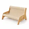 Extra Large 2-in-1 Non-Shedding Cat Scratcher Bed - Natural Sisal Scratcher, Plain, Freestanding, Thick for Steady Use, Polished Edges Safer for Paws, Wear-Resistant, Durable, Stable Load-Bearing, Cream & Natural Wood Style, Pet Supply for Multi-Cat Homes