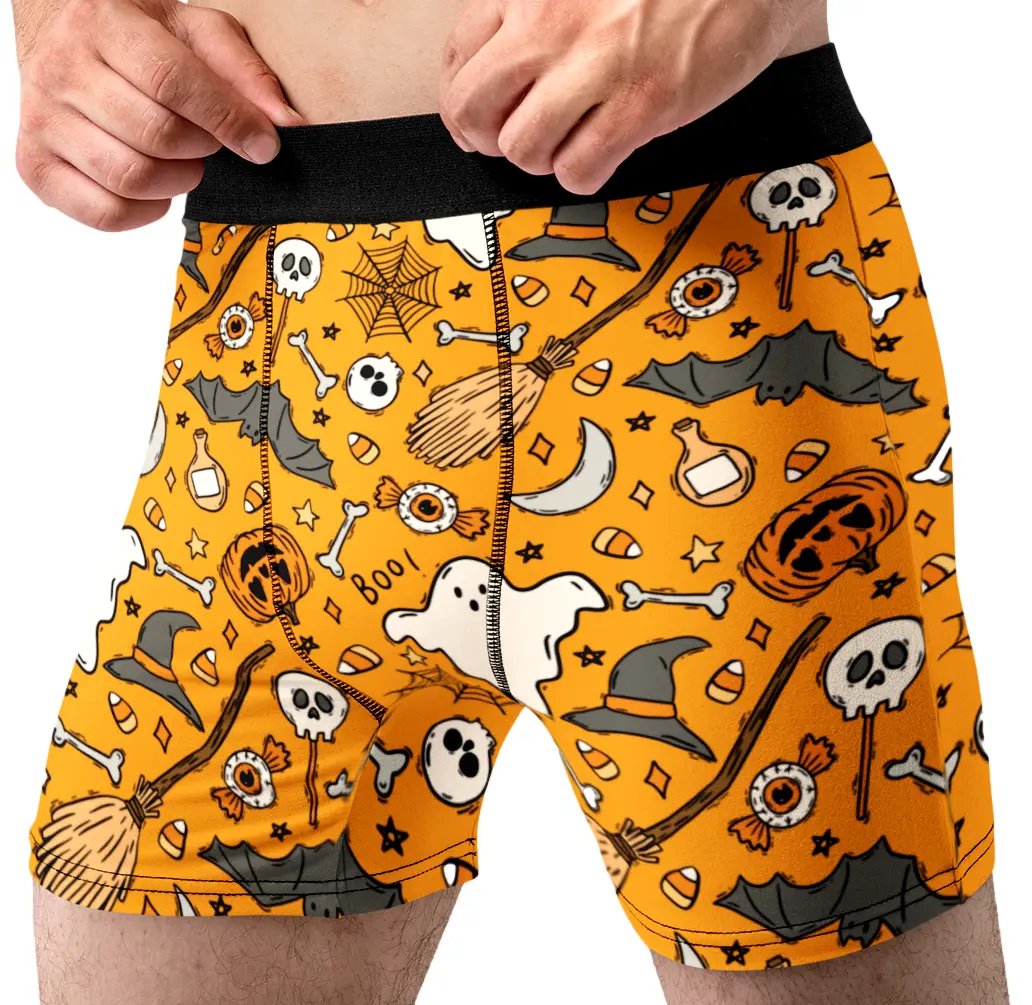 Random Stock Apparel Halloween Icons Men's Boxer Briefs Ghost Witch Pumpkin Underwear
