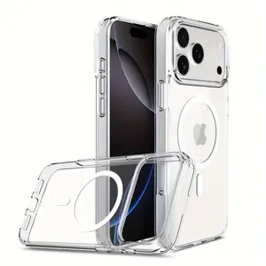 Transparent Magnetic Cover for Iphone 17 Pro Max, Designed for Wireless Charging, Compatible with for iphone Models 16, 15, 14, 13, 12, 11 Pro Max, And 7/8 Plus Mini. Protective Cellphone Protection