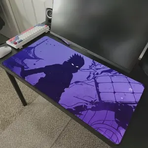 Narut0 Desk Mat - Uchiha Sasuke Artwork Mouse Pad for Gaming Setup