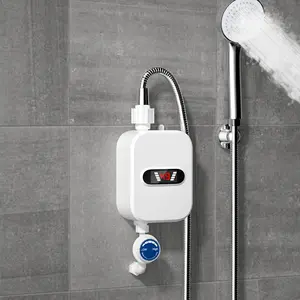 Small Instant Electric Water Heater LCD Temperature Display IPX4 Quick Heating Shower Water Heating Device Set