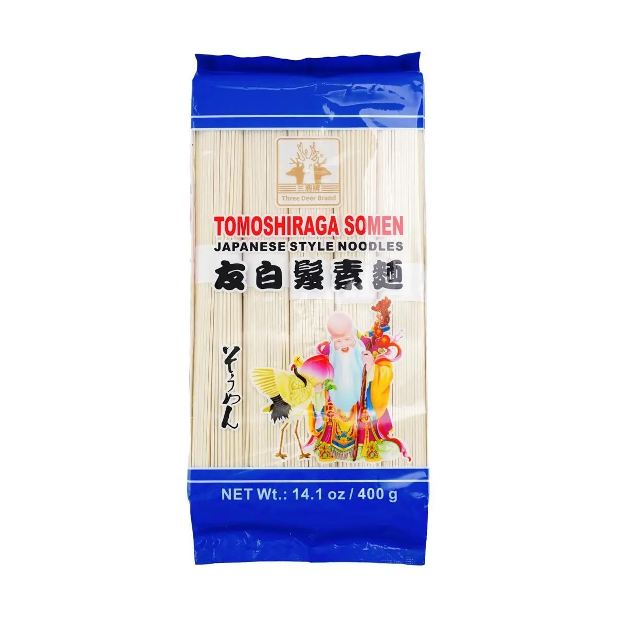 Three Deer Brand Thai Udon Noodles 400g - Fine Smooth Easy Cook Japanese Style Noodles for Soup or Stir-fry