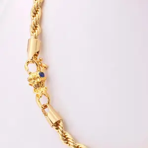 Unisex 18K Gold Vacuum Plated Copper Skull Necklace with 5A+ Sri Lanka Zircon, Miami-Italy-Mexico & Micro Inspired, Luxury Costume Jewelry for Daily Wear, Casual Fashion Gift Idea (Classic, Hip Hop, Simple, Sporty Styles), Unisex Jewelry,summerv
