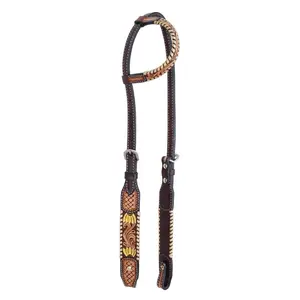 Rafter T Painted Sunflower Tooling One Ear Headstall