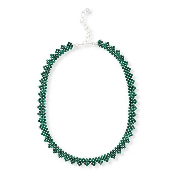 Mine Finds by Jay King Malachite Bead Woven Necklace