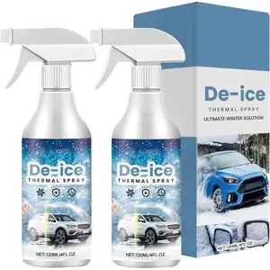 2pcs Deicing Agent, Window Snow Spray, Deicing Spray, Melting Spray, Deicer for Car Windshield, Winter Car Essentials, Fast Ice & Snow Melting Spray（120ml）