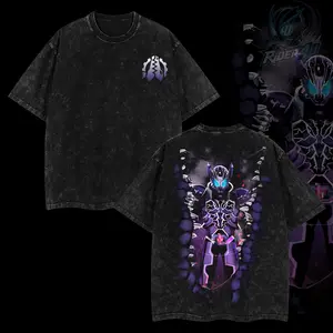 Rider4U Kamen Rider Rogue Gentoku Himuro Oversized Washed T-Shirt 100% Premium Cotton Classic Fit S-5XL Menswear Soft Top American Clothes Apparel