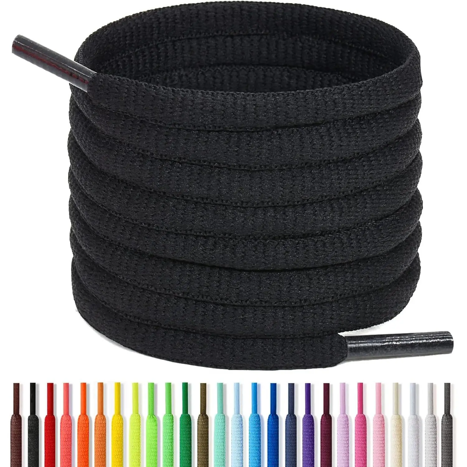 1/4" Oval Athletic Shoelaces 24"-72" in 22  Colors Half Round Shoe Laces(1 pair) Casual Sneaker JianShuLuxe