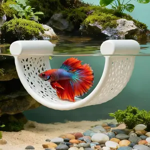 Floating Betta Hammock, Floating Rest Platform for Small Aquariums Nano Tanks, 3D Printed Aquarium Fish Tank Decor Accessories for Betta Fish, Shrimp, Corydoras, White