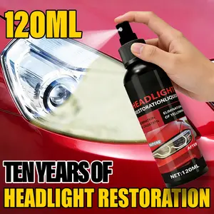 Headlight Restoration Kit - Advanced Repair Solution with Chemical Formula to Prevent Yellowing & Oxidation, Protective Coating Spray for Clear, Bright Headlights - Restores Foggy, hazy, aged or cloudy (Car)