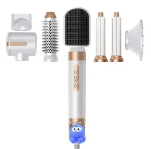 7-in-1 High-Speed Ionic Hair Styler & Dryer Set – Professional Multi-Styler with Auto-Wrap Curlers, Smoothing Brush, Round Volumizing Brush & Diffuser – Ionic Blow Dryer for All Hair Types – Luxury Gift Box Included