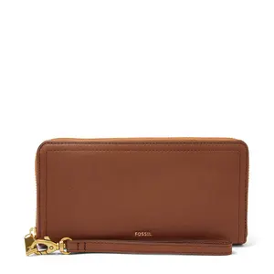 Fossil Women's Logan Polyurethane Zip Around Clutch