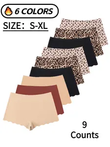 Women's Seamless Leopard Print Underwear, Wave Hem Design, Ideal for Sports & Fitness, Comfortable All-Day Wear, Seamless Knicker