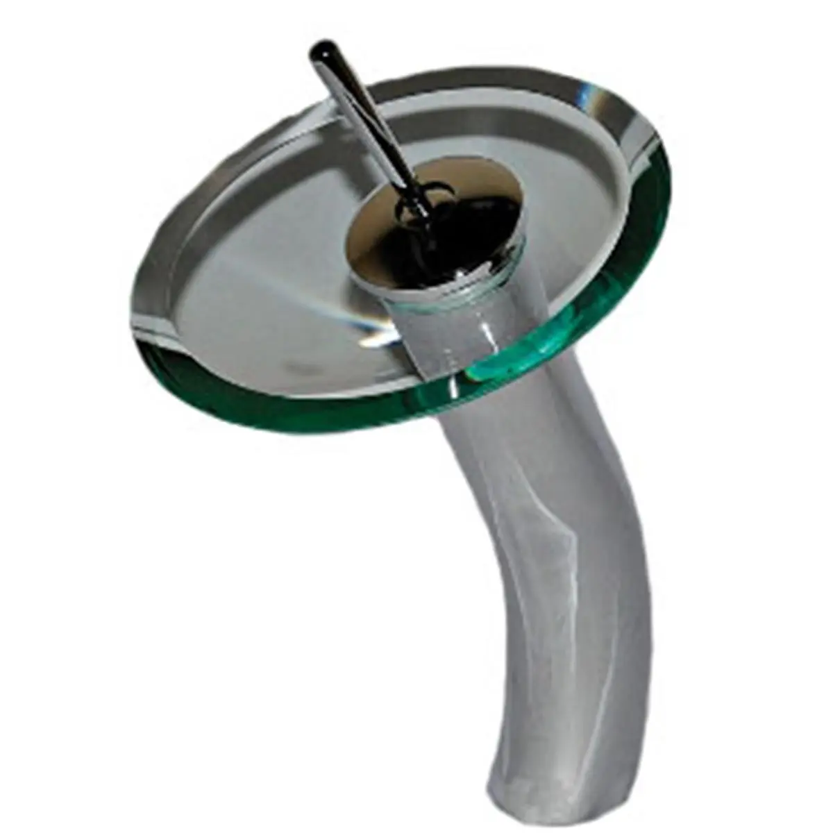 Novatto   Waterfall Vessel Faucet Chrome Finish with Clear Glass