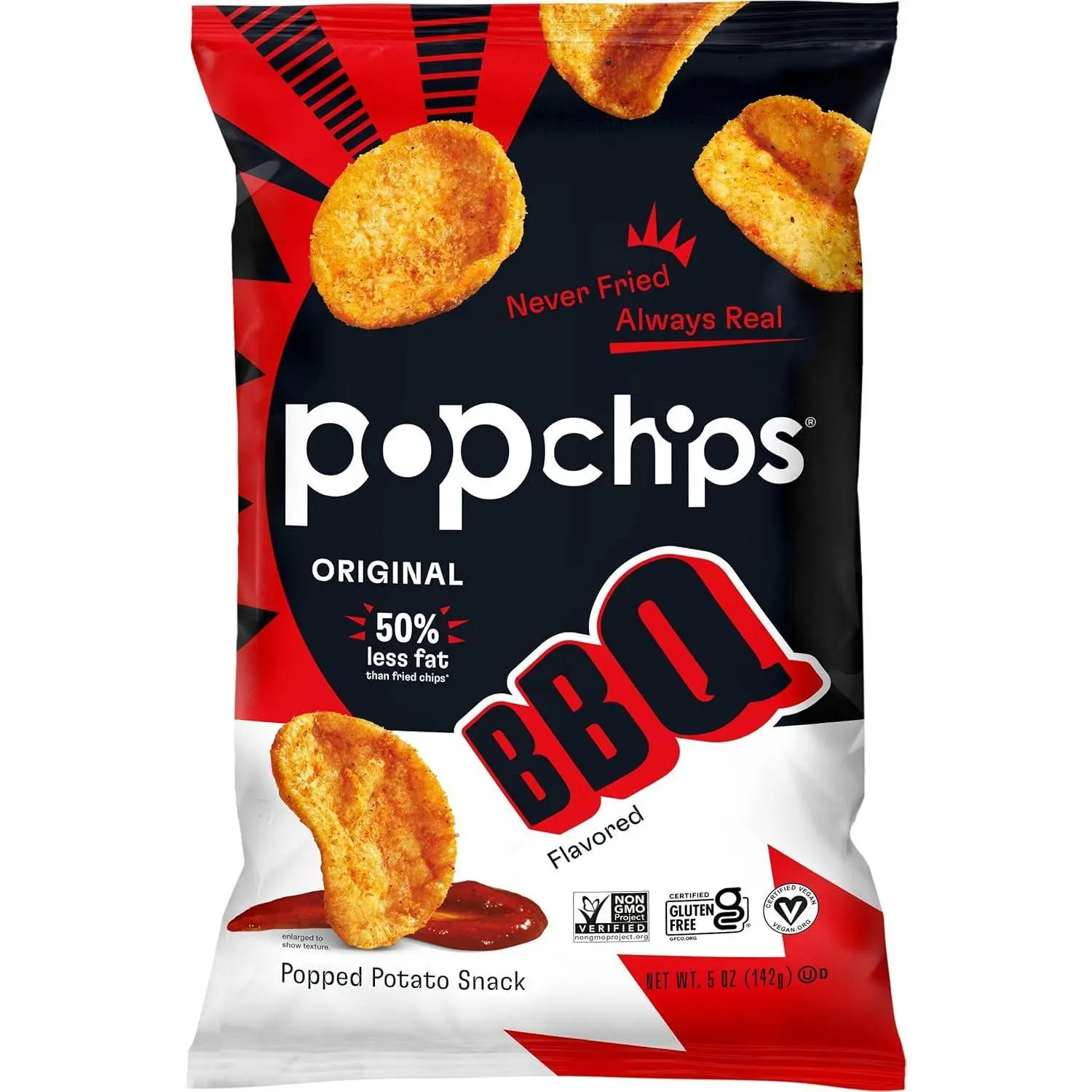 Popchips Popped Potato Chips BBQ Barbecue 5oz 12ct