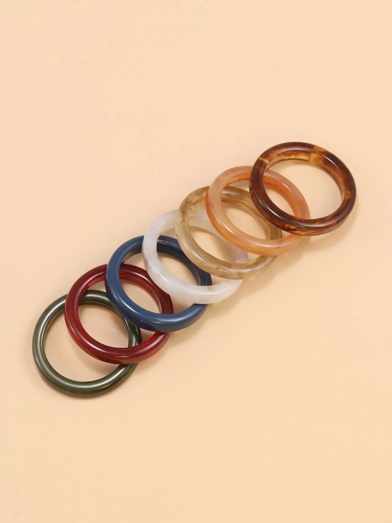 Simple Style Resin Ring Set, Casual Trendy Minimalist Dainty Stacking Rings, Fashion Stackable Rings, Stackable Finger Rings, Fashionable Jewelry for Women & Girls for Daily & Party Decoration