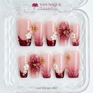 Younique Nails | 10PCS 100% Handmade Press-On Nails | Reusable Colorful Art acrylic stylish 3D