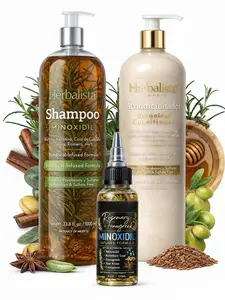 (Combo Pack) Herbalista 1,000ML Minoxidil 5% Shampoo + Conditioner + Oil W/ Pcs of Rosemary ,Cinnamon, Aloe, Mint real Botanicals for hair growth , hair loss prevention shampoo
