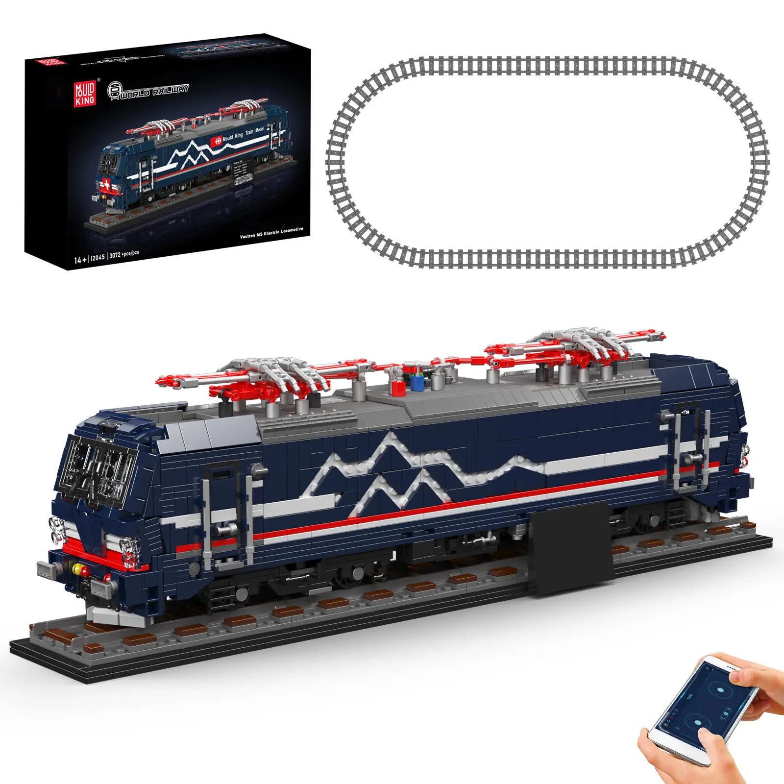 Mould King 12045 Electric Locomotive Remote Control Train Building Block Toy Collectibles summerwins