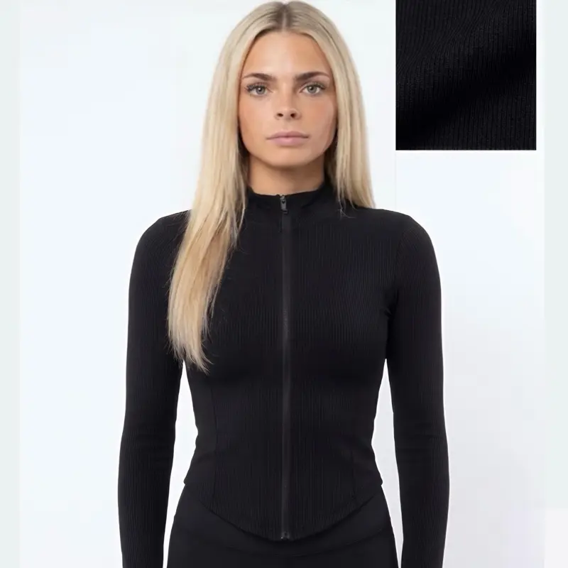 Women's ALUXA Nura Snatched Technical Lightweight Jacket - Midnight Black Womenswear Adjustable Athletic Adjustable Womenswear Halter