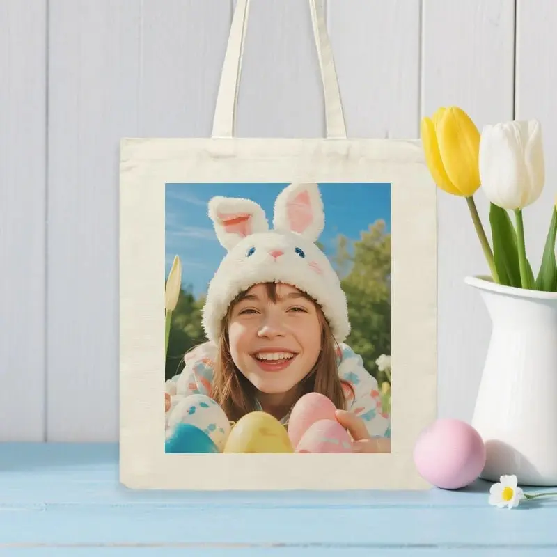 Custom Bags Canvas Bags Photo Upload Easter PrintToucan