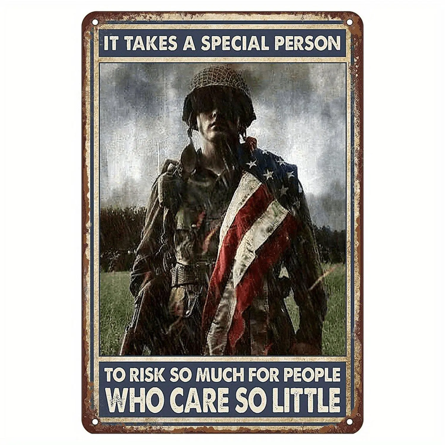 Classic Retro Metal Plaque Art - Sturdy Metal Composition, Retro Look, Distinctive Design, Ideal Veteran Gift, Wall Display Home Decor (for Military Enthusiasts), Military Fans