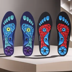 Unisex Magnetic Massage Insoles EVA Cushion Cuttable Arch Support Non Slip Comfortable Foot Feel Ideal For Walking Commuting Hiking Travel Everyday Shoes Upgrade