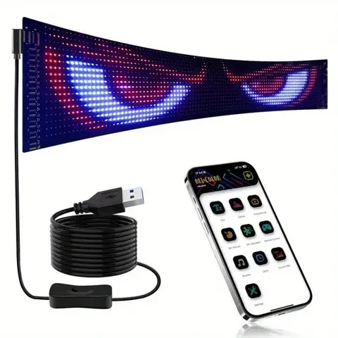 Devil Eyes Light for Cars, Ultra-thin Flexible LED Display Screen Panel for Car Window, Dynamic Personalized Big Eye Lights for Truck Windshield with Remote and APP Control, Autos, Automotive Decoration, Car Decorations