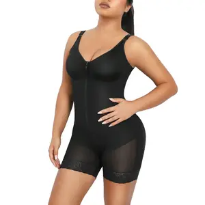 QOU Tummy Control Waist Cincher & Butt Lift Bodysuit Women's Natural Butt Lift Seamless Shaper 3D Design for Breast Support User-Friendly Zipper for Easy On/Off Comfort