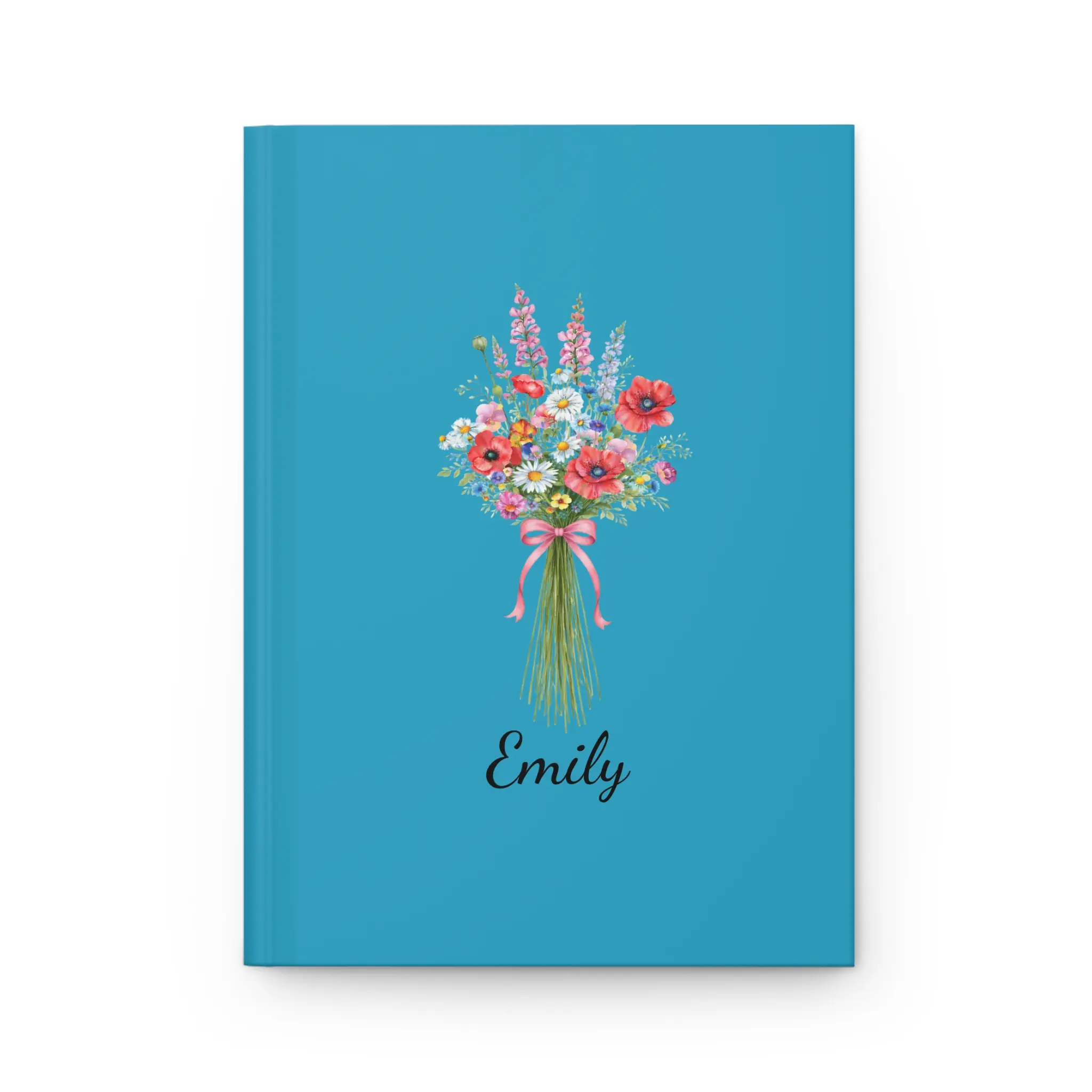 Floral Bouquet Journal Hardcover, Personalized Name Script