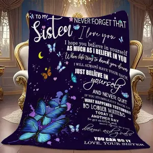 Butterfly Sisters Blanket Gifts from Sisters , Sister Gifts on Christmas, Sister Birthday Gifts Blanket, Soft Throw Blanket for Sister, Gift for Adult Sisters on Christmas, Christmas Gifts for My Sister