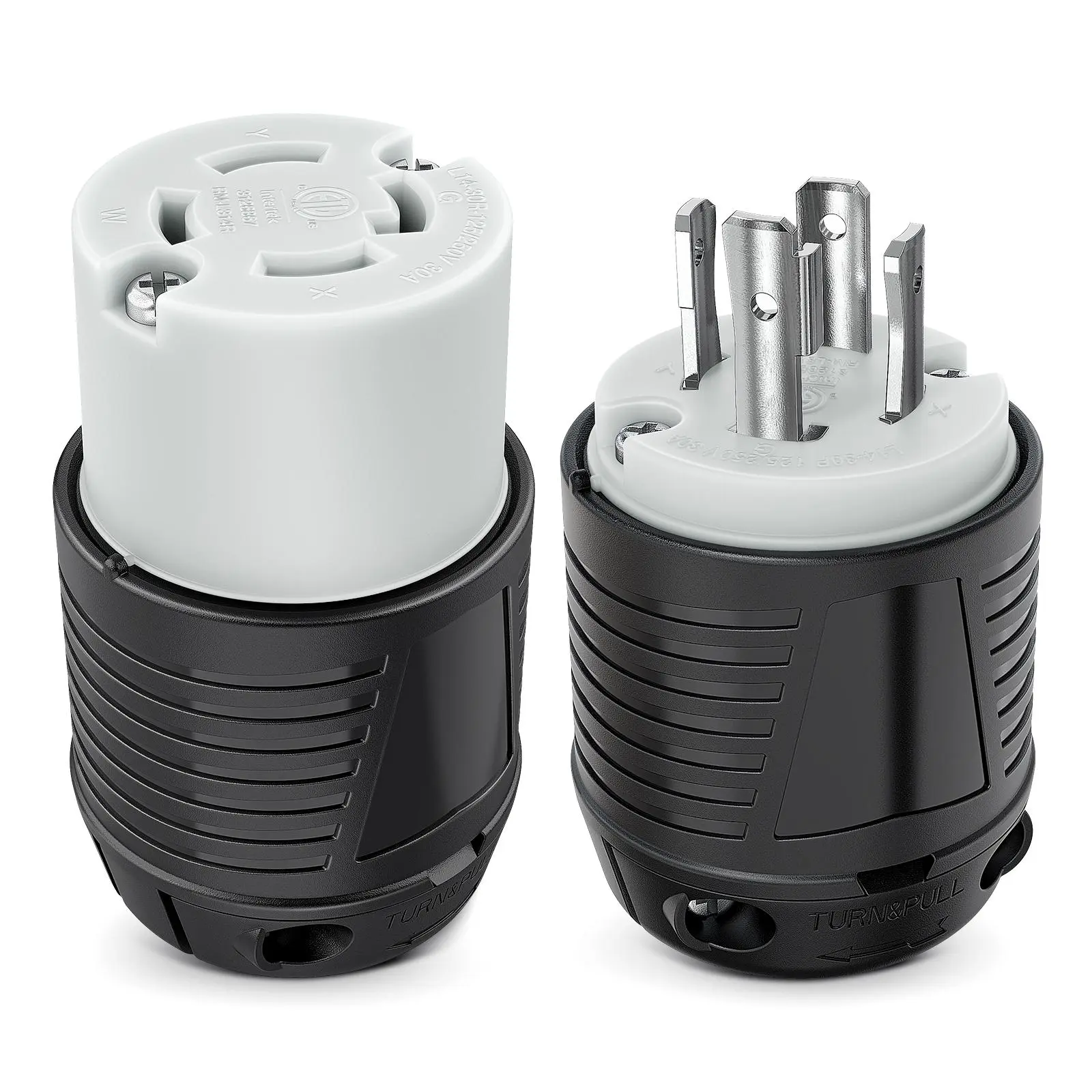 Nilight 30Amp L14-30P L14-30R Male Female Locking Plug and Connector Generator Twist Lock Plugs Adapter 125/250V ETL Listed Industrial Grade Heavy Duty for RV Camper Caravan Trailer, 30 Amp