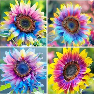 50pcs Mixed Sunflower Seeds for Planting Outdoors – Non-GMO Heirloom Blend of Vibrant Sunflowers – Easy to Grow, Pollinator-Friendly Blooms for Garden Borders, Yards, and Summer Landscaping