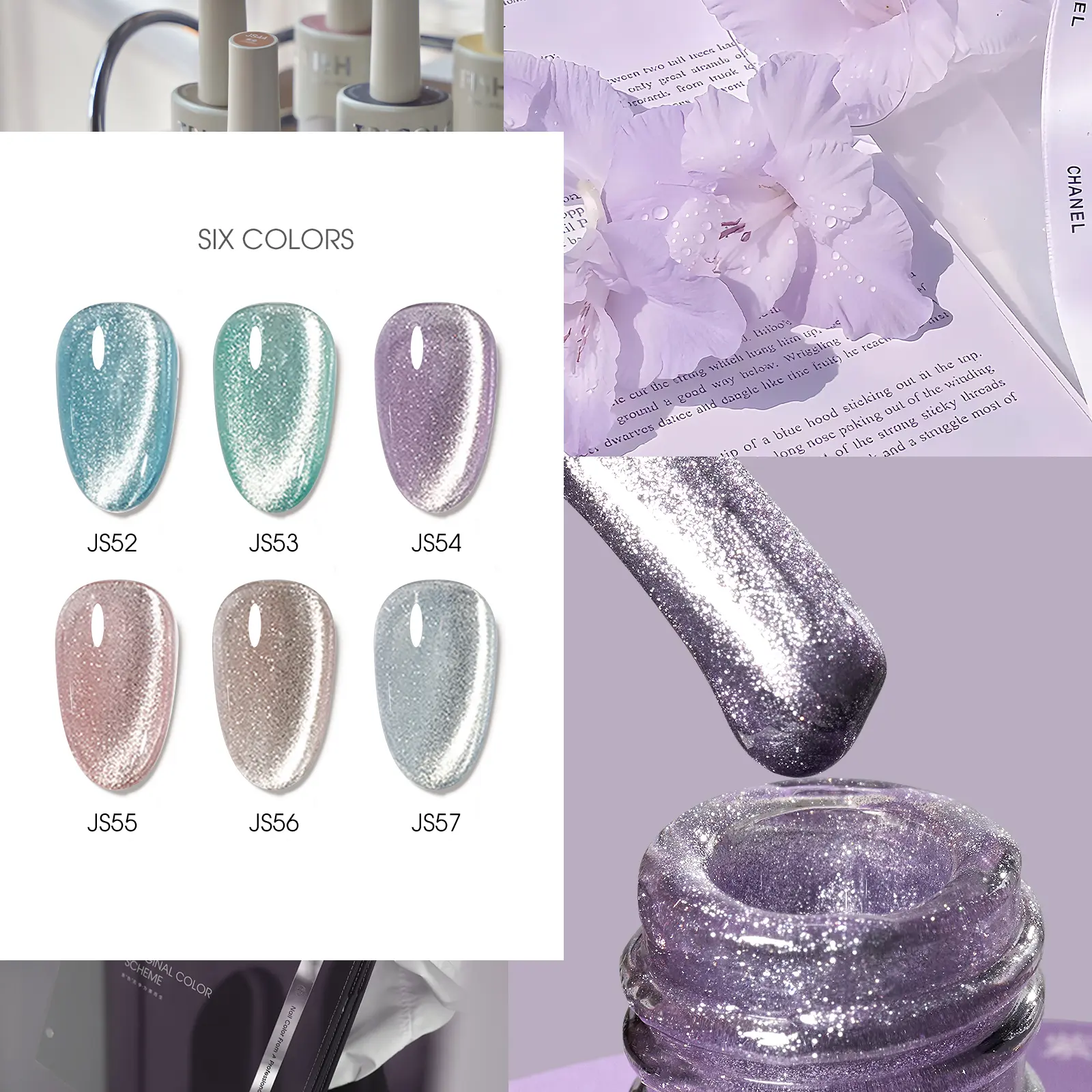 TRICOLOR  FISH  Colors Cat Eye Gel Nail Polish Set with, Nude Pink Green Blue Nail Polish Quiet Luxury Series Cat's Eye  LED  Manicure Salon DIY Art Gifts for Women, Nail Art, Diy Nails At Home