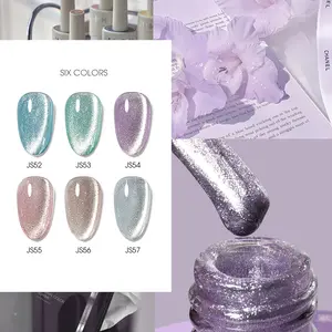 TRICOLOR  FISH  Colors Cat Eye Gel Nail Polish Set with, Nude Pink Green Blue Nail Polish Quiet Luxury Series Cat's Eye  LED  Manicure Salon DIY Art Gifts for Women