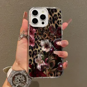 Soft Girl Magnetic Case for iPhone11/12/13/14/15/16/17/promax, Wild Floral Leopard Lightweight, Drop-Proof, MagSafe Compatible | Perfect for Teen Girls phone case phone cases