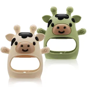 2-Pack Baby Teething Toys for 3-12 Months, Food-Grade Silicone Teether Mitten for Infants, Anti-Drop Wrist Teether Gloves, Soothing Chew Toys for Teething Relief, Newborn Baby Essentials for Boys & Girls