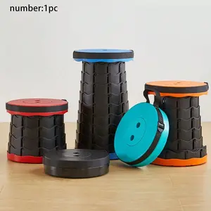 1 Piece Upgraded Folding Stool, Lightweight yet Sturdy, Collapsible Telescoping Stool, 400 lbs Load Capacity, Portable Collapsible Stool for Camping, Fishing, Hiking, BBQ