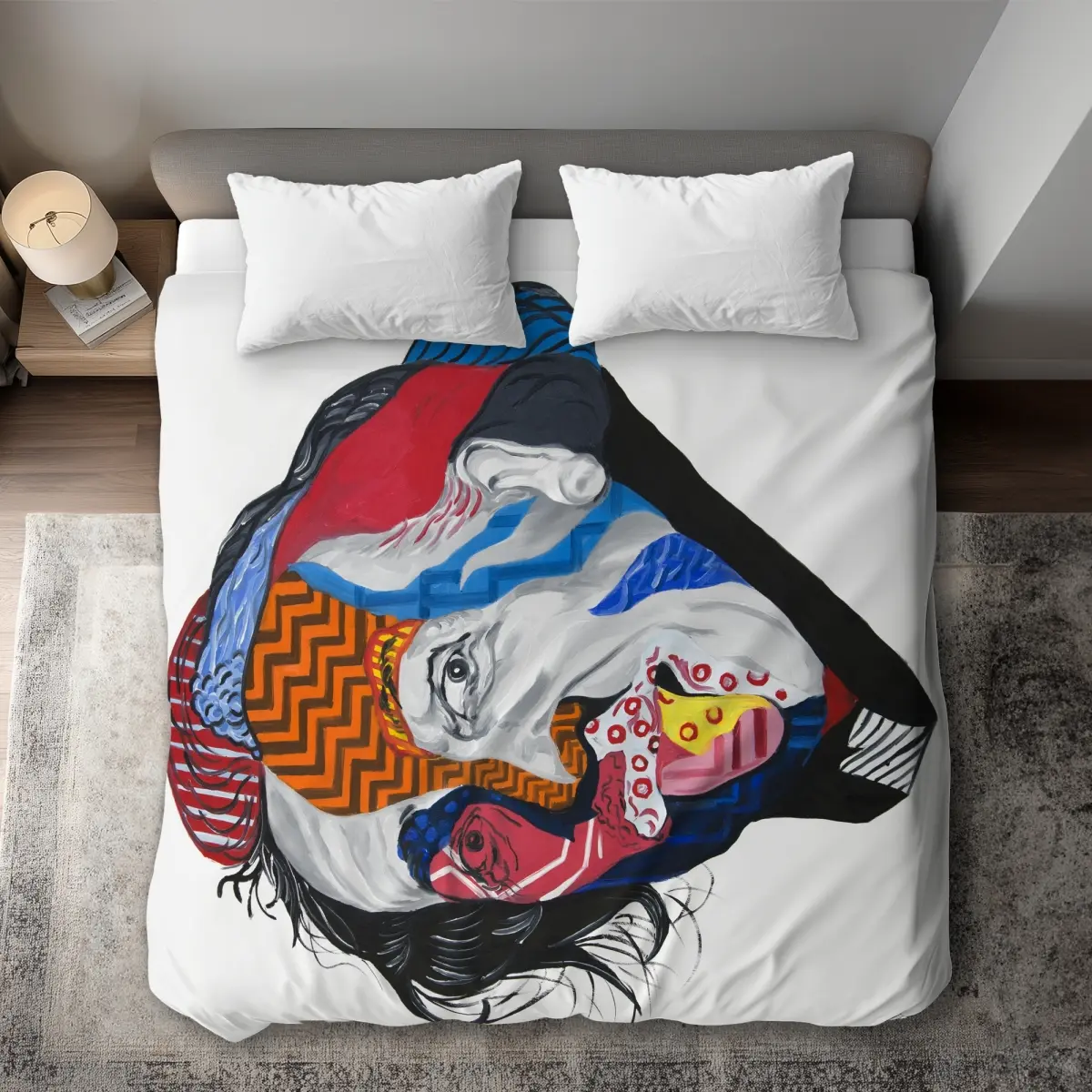 360 Stand King Size Duvet Cover - Abstract Albert Einstein Figurative Print Design, King Size Bed Bedding, Microfiber Face, Machine Washable Textile Soft Furnishing, Decorative Duvet Cover, Machine Washable Duvet