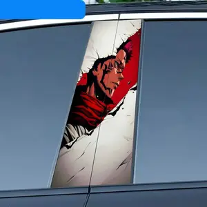 2-Piece B-pillar two-sided Nuo anime art painting sticker, Anime Sticker, Car Decals, waterproof, scratch-resistant, suitable for all car models, Audi, Honda, Ford, Volkswagen, BMW, Sedan, SUV, MPV