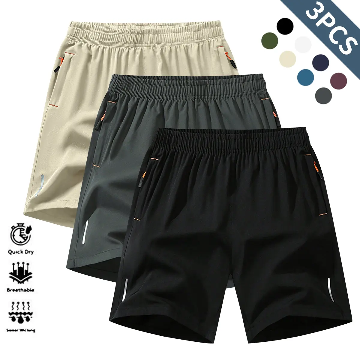 Black + Dark Grey + Khaki