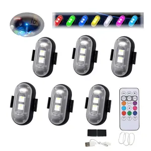 RGB Led Aircraft Strobe Light Remote Wireless Motorcycle Flash Light Warning Lights for   Bike Car Multifunctional
