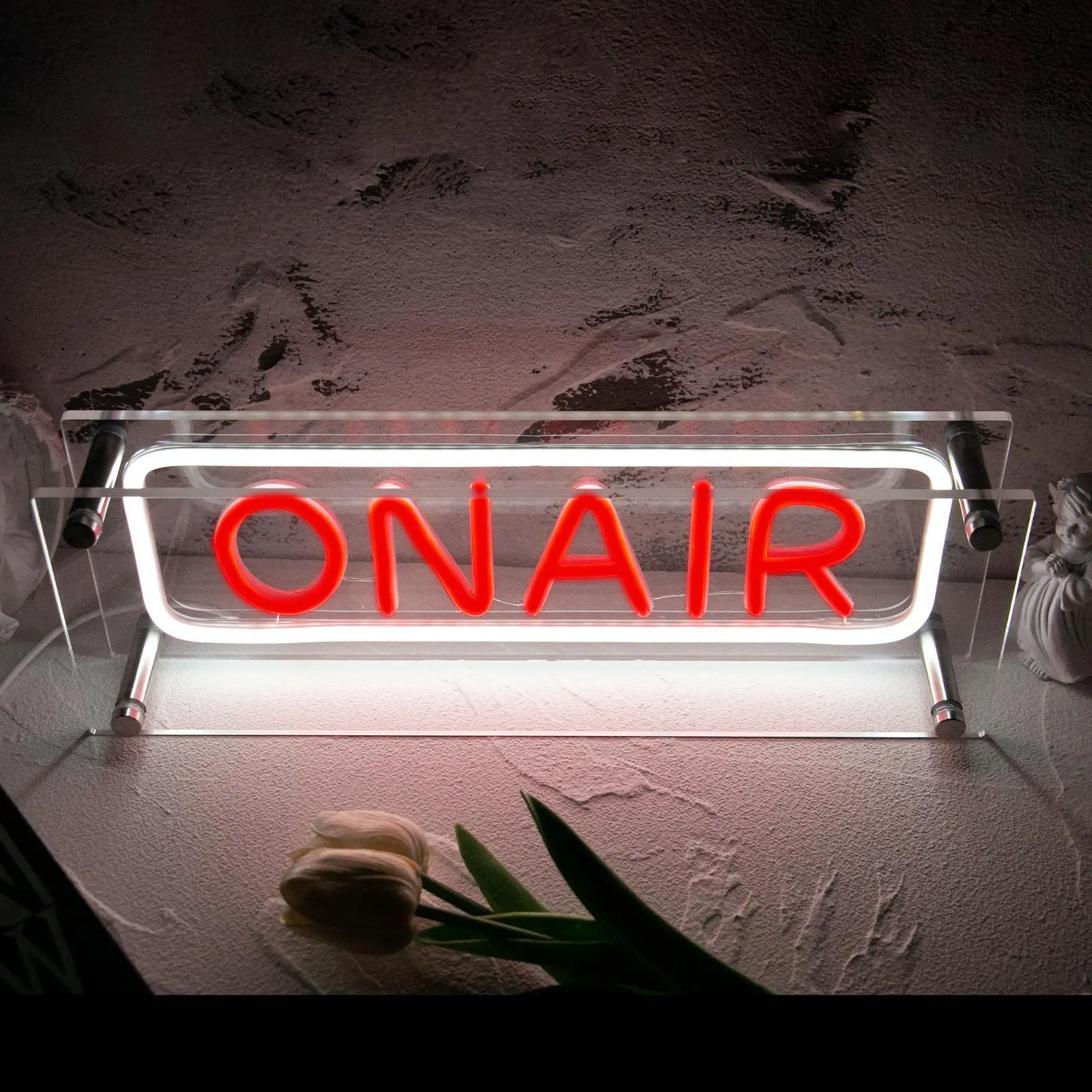 On Air neon, LED desktop wall sign USB power supply, mini beautiful acrylic light box, button operated lamp, suitable for bedroom, game room, table decoration, bedroom night light, living room, birthday, wedding gifts