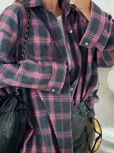 Plus Size Women's Plaid Print Long Sleeve Shirt, Casual Fashion Top, Comfortable and Stylish, Perfect for Daily Wear