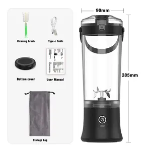 Portable Electric Blender - 500ML USB Rechargeable Mini Juicer for Smoothies and Fruit Mixing - Multifunctional Juice Maker for On-the-Go Use DENOKIN