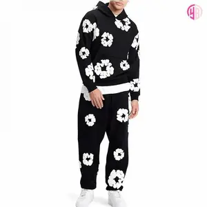 M WOME-hooded athletic tracksuit unisex 2 piece running clothing long sleeve hoodie sweatshirt + track pants set embraced kapok loose jeans denim tears hoodie lady clothes 2 piece sets women Streetwear Joggers