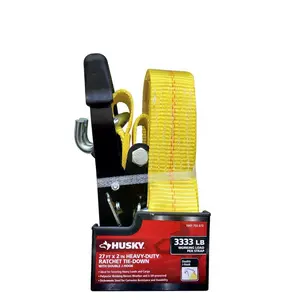27 ft. x 2 in. Heavy-Duty Ratchet Tie-Down Strap with J Hook 27 ft. x 2 in. Heavy-Duty Ratchet Tie-Down Strap with J Hook