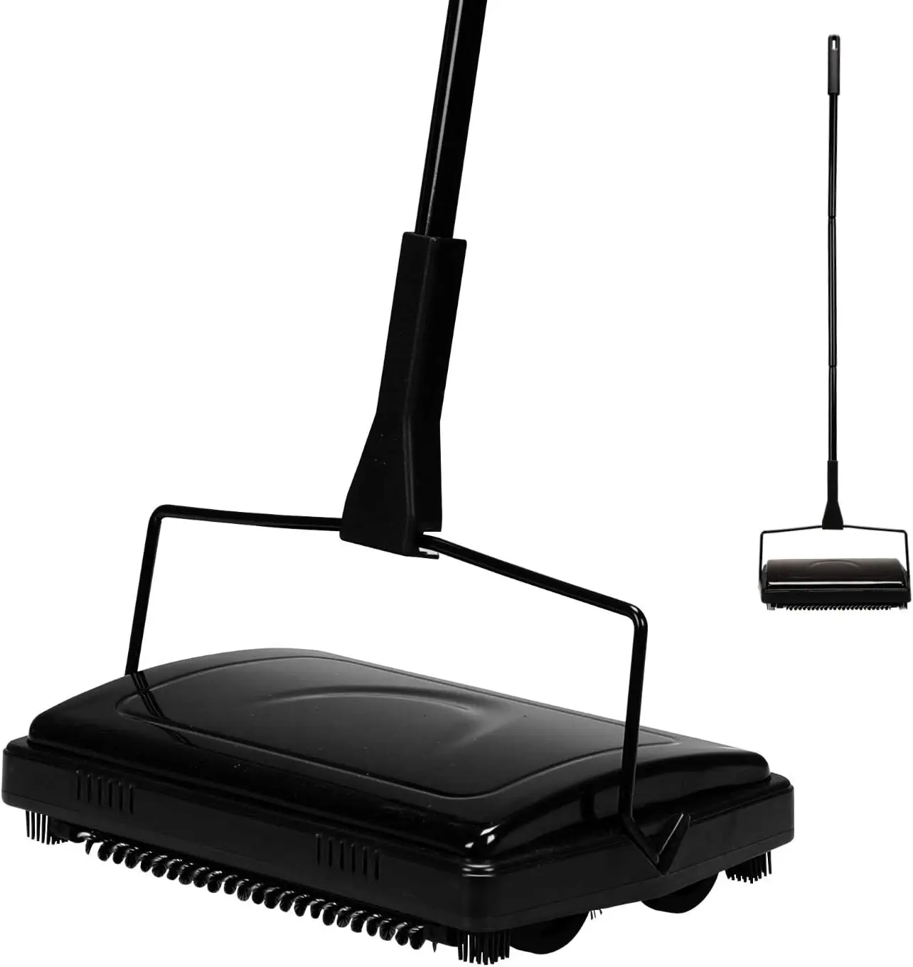 Carpet Sweeper Cleaner for  Office Low Carpets Rugs Undercoat Carpets  Dust Scraps Paper Small Rubbish Cleaning with a Brush Black