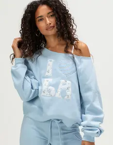 FULL TILT LA Applique Womens Off The Shoulder Sweatshirt